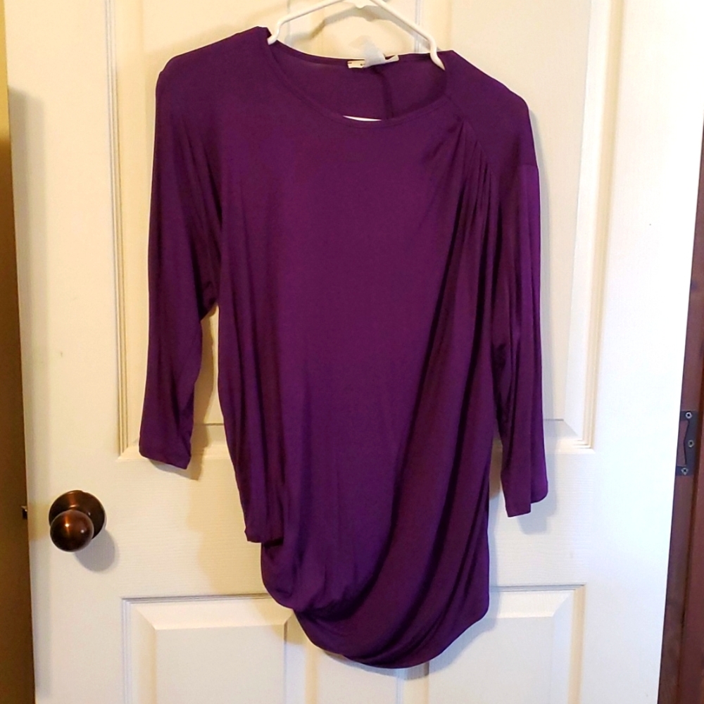 Asymmetrical Side Knot Purple 1X Shirt